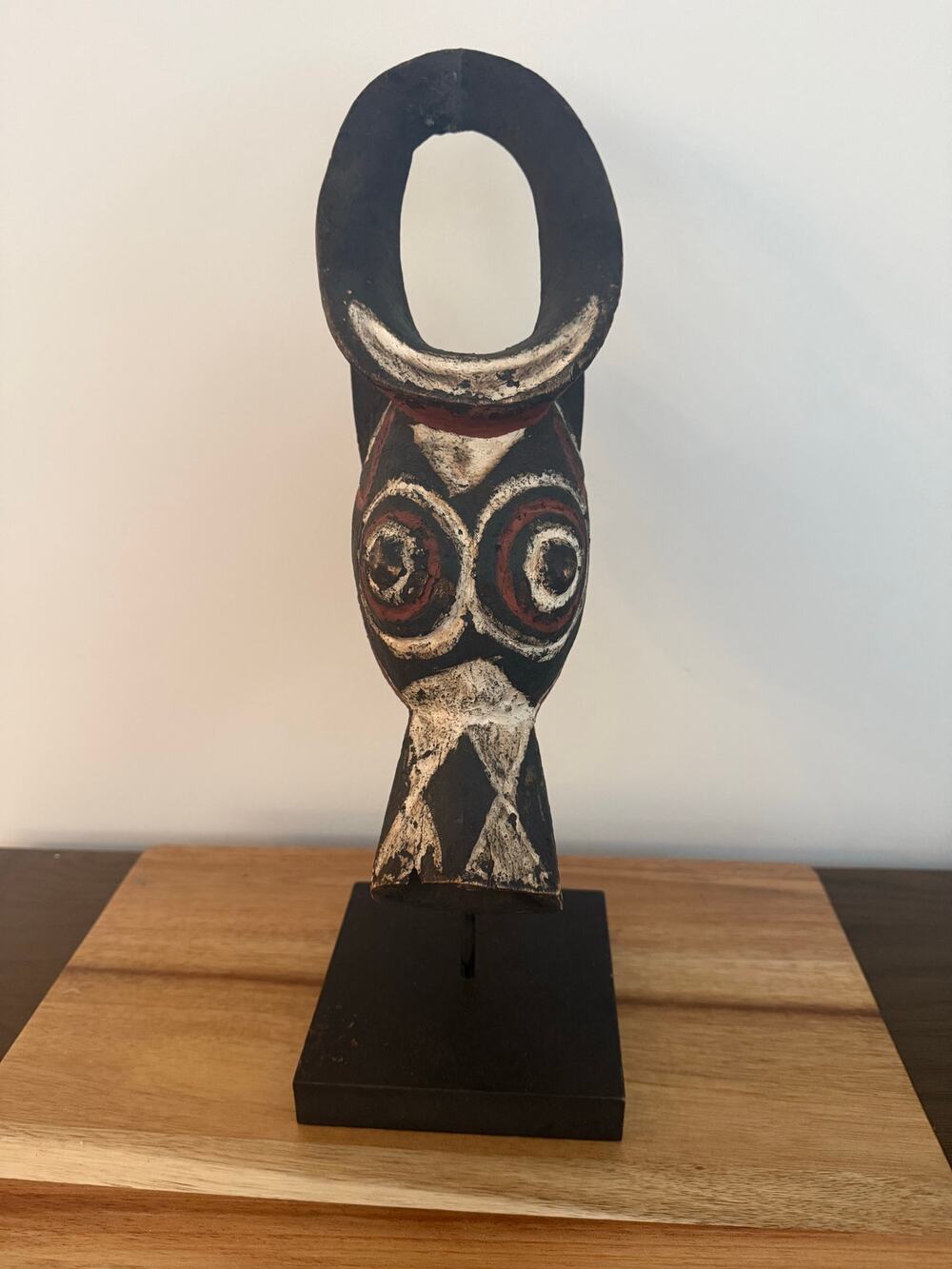African Hand Carved Wood Tribal Bwa Savannah Buffalo Mask Burkina Faso JL